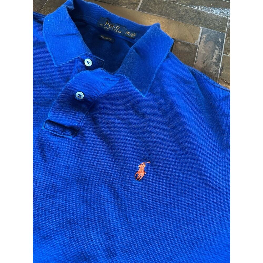 Polo Ralph Lauren Royal Blue Orange Pony Short Sleeve Polo Mens Size XXL